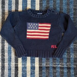 Ralph Lauren Kids Vintage Knit American Flag Sweater 3T